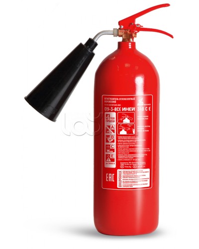Огнетушитель ПОЖТЕХНИКА ОУ-3 ИНЕЙ (34В, до 10 000V) (баллон по ГОСТ 949) в Уссурийске Огнетушители Pintop.ru