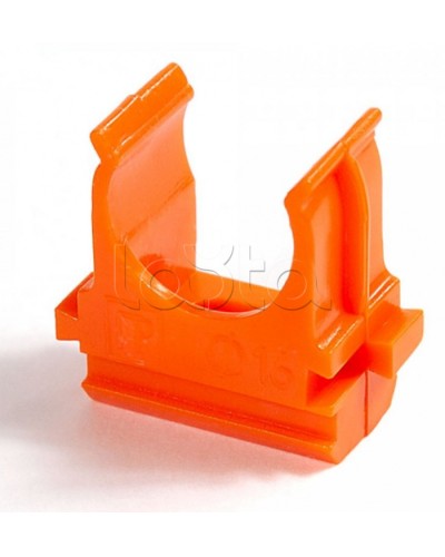 Крепёж-клипса для труб АБС-пластик оранжевая д16 в малой упаковке (10шт/1000шт уп/кор) Промрукав (PR13.0066) в Уссурийске Держатели, клипсы, скобы Pintop.ru