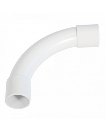 Соединитель угловой белый d20 мм (5шт/300шт уп/кор) Промрукав (PR13.0464) в Уссурийске Повороты, муфты, тройники Pintop.ru