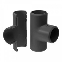 Тройник разборный черный д20 (50шт/800шт уп/кор) Промрукав (PR13.0196)