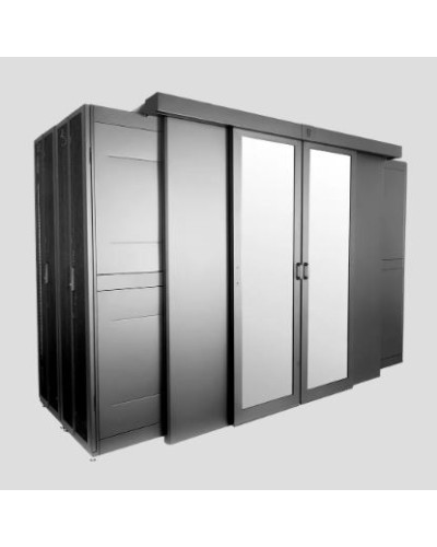 Двери двухрядного коридора поликарбонат сдвижные 48U для шкафов серии ШТК-СП-48.×.× ЦМО ЦОД-СП-Д2-48-9005 в Уссурийске Аксессуары для стоек и шкафов Pintop.ru