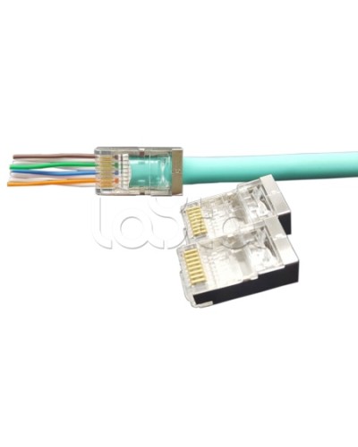 Разъем легкой оконцовки RJ-45 (8P8C) под витую пару Hyperline (PLEZ-8P8C-U-C6-100) в Уссурийске Патч-корды и пигтейлы Pintop.ru