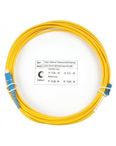 Шнур оптический simplex LC-SC 9/125 sm 15м LSZH Cabeus FOP(s)-9-LC-SC-15m в Уссурийске Патч-корды оптические Pintop.ru