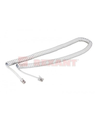 Шнур витой трубочный телефонный белый 7 м (10шт/уп) REXANT 18-2071 в Уссурийске Патч-корды и пигтейлы Pintop.ru