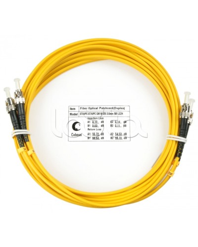 Шнур оптический duplex ST-ST 9/125 sm 7м LSZH Cabeus FOP(d)-9-ST-ST-7m в Уссурийске Патч-корды оптические Pintop.ru