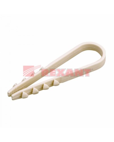 Дюбель-хомут 19-25, белый (100шт/уп) REXANT 07-4503 в Уссурийске Стяжки-хомуты Pintop.ru