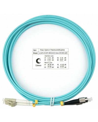 Шнур оптичесикй duplex LC-FC 50/125 MM OM3 3 м LSZH Cabeus FOP-50-LC-FC-3M в Уссурийске Патч-корды оптические Pintop.ru