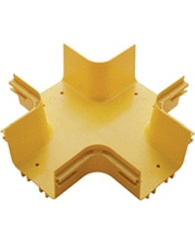 Х-соединитель оптического лотка 120 мм, желтый LANMASTER LAN-OT120-XT в Уссурийске Аксессуары для кабель-канала Pintop.ru