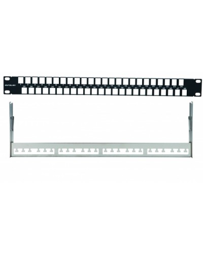Наборная коммутационная панель 19”, 1U, 48 портов UTP/FTP Eurolan (27F-00-48BL) в Уссурийске Патч-панели Pintop.ru