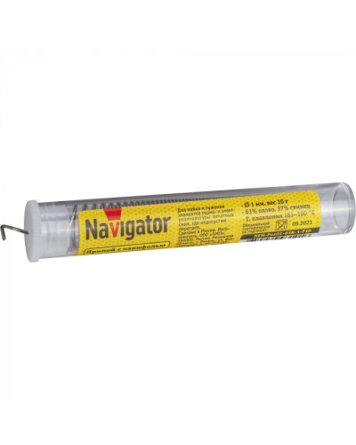 Припой Navigator 93 101 NEM-Pos01-63K-1-F10 (ПОС-63, колба, 1 мм, 10 гр) в Уссурийске Аксессуары для кабель-канала Pintop.ru