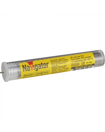 Припой Navigator 93 097 NEM-Pos01-61K-1-F10 (ПОС-61, колба, 1 мм, 10 гр) в Уссурийске Аксессуары для кабель-канала Pintop.ru