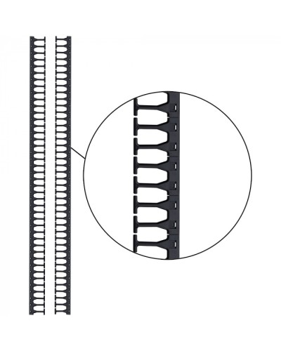 Кабельная гребенка 42U с пальцами глубиной 106 мм, 2 шт. в компл., черная LANMASTER (LAN-DC-CB-42Ux8-PF/S) в Уссурийске Аксессуары для стоек и шкафов Pintop.ru