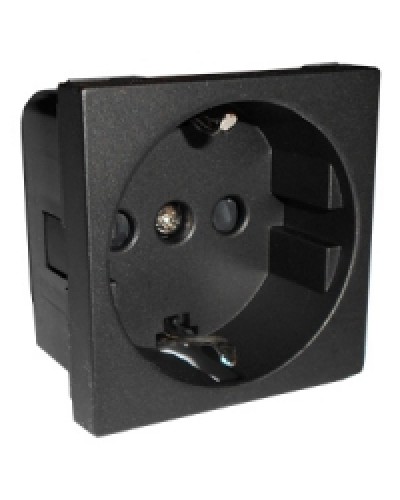 Розетка с заземляющими контактами и защитными шторками, (черный бархат) LK45 Экопласт (851408) в Уссурийске Аксессуары для кабель-канала Pintop.ru