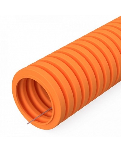 Труба гофрированная ПВХ легкая 350 Н оранжевая с/з d20 мм (100 м/4800 м уп/пал) Промрукав (PR01.0131) в Уссурийске Труба гофрированная Pintop.ru