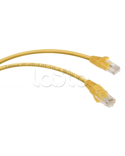 Патч-корд UTP, категория 6, 2 м, неэкранированный, желтый Cabeus PC-UTP-RJ45-Cat.6-2m-YL в Уссурийске Патчкорды (медные) Pintop.ru