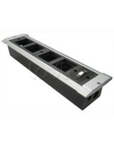 Блок настольный встраиваемый, с выключателем нагрузки на 4 модуля (45х45мм) для креп. к столу (алюмин) Экопласт 70324 в Уссурийске Аксессуары для кабель-канала Pintop.ru