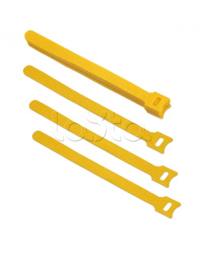 Хомут для кабеля, липучка с мягкой застежкой, 180x14 мм, желтый (10 шт.) Cabeus CLAMP-180-YL в Уссурийске Стяжки-хомуты Pintop.ru