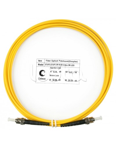 Патч-корд волоконно-оптический SM 9/125 simplex ST-ST LSZH (3 м) Cabeus FOP(s)-9-ST-ST-3M в Уссурийске Патч-корды оптические Pintop.ru