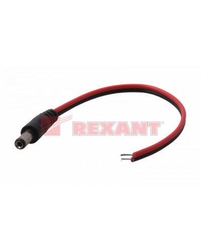 Разем питания штекер 2.1х5.5x10мм с проводом 20см (50шт/уп) REXANT 14-0313 в Уссурийске Коннекторы Pintop.ru