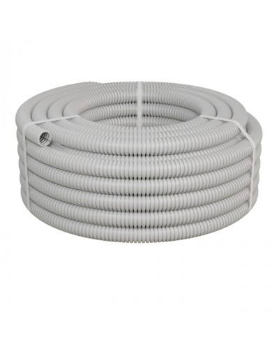 Труба ПНД-FRUF гофрир. легкая, с зондом, без галогена, трудногорючая, атмосферостойкая,цвет серый, диам. 32мм (25м) Экопласт (20132HFR-UF) в Уссурийске Труба гофрированная Pintop.ru