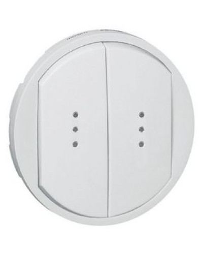 Лицевая панель для выключателя двойного с индикацией белый Celiane Legrand 068004 в Уссурийске Аксессуары для кабель-канала Pintop.ru