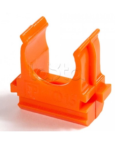 Крепёж-клипса для труб АБС-пластик оранжевая д25 в малой упаковке (10шт/500шт уп/кор) Промрукав (PR13.0068) в Уссурийске Держатели, клипсы, скобы Pintop.ru