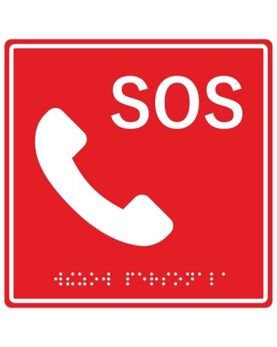 Табличка тактильная с пиктограммой SOS с трубкой Hostcall MP-010R2 в Уссурийске Система оповещения и трансляции Hostcall Pintop.ru