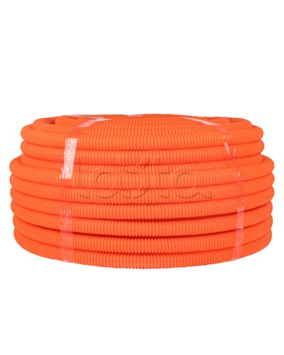 Труба гофр. ПНД тяжелая с протяжкой d25 мм (50 м) оранжевая EKF-Plast (tpnd-25-to) в Уссурийске Труба гофрированная Pintop.ru