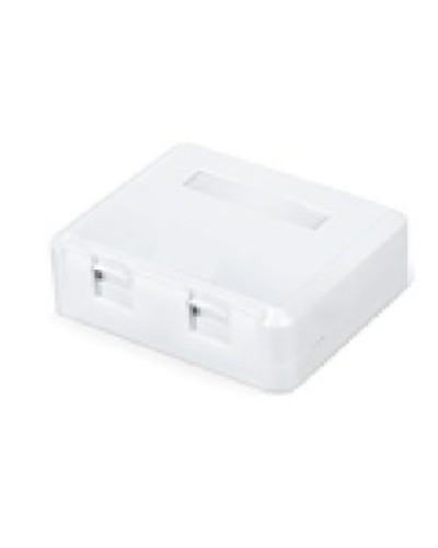 Корпус настенной розетки для установки 2-х вставок типа Keystone Jack, белый в Уссурийске Коммутационные изделия Pintop.ru