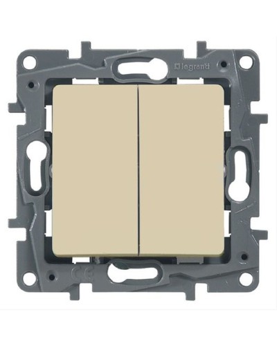 Выключатель двухклавишный 10 AX 250 В слоновая кость Etika Legrand 672302 в Уссурийске Аксессуары для кабель-канала Pintop.ru
