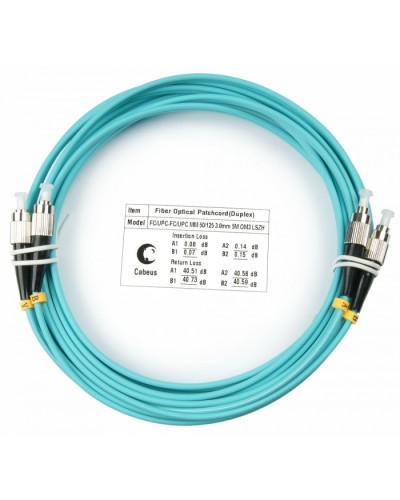Шнур оптический duplex FC-FC 50/125 mm OM3 5м LSZH Cabeus FOP-50-FC-FC-5m в Уссурийске Патч-корды и пигтейлы Pintop.ru