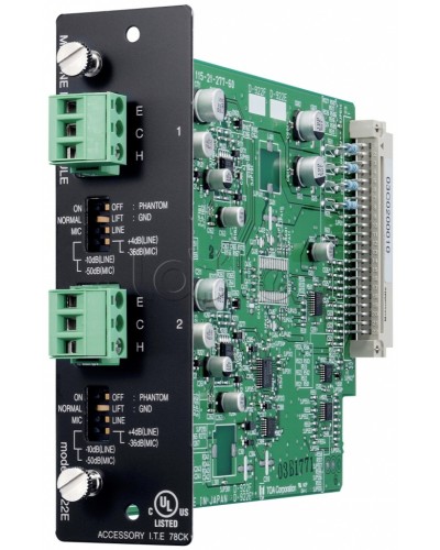 Модуль микрофонных / линейных входов (моно, 20 бит) TOA D-922E в Уссурийске Системы оповещения и трансляции TOA Pintop.ru