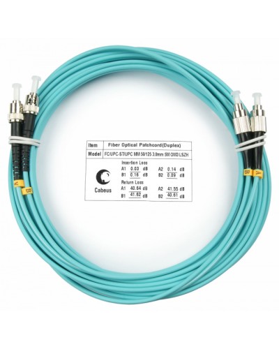 Шнур оптический duplex FC-ST 50/125 mm OM3 7м LSZH Cabeus FOP-50-FC-ST-7m в Уссурийске Патч-корды и пигтейлы Pintop.ru